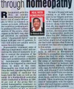 Treat Rheumatoid Arthritis Holistically through Homeopathy