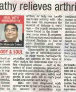 Homeopathy relieves arthritic pains effectively