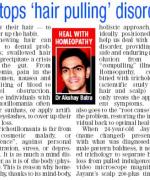 Homeopathy stops ‘hair pulling’ disorder effectively
