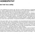 Homeopathy treats hair loss safely