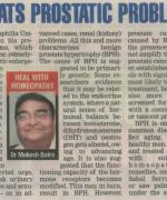 Homeopathy treats prostatic problems effectively