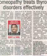 Homeopathy treats thyroid disorders effectively